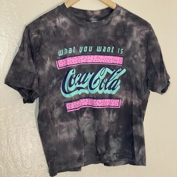 Coca-Cola Women’s Crop Top Gray Shirt Sz L - Picture 1 of 4
